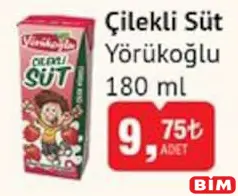 YÖRÜKOĞLU ÇİLEKLİ SÜT 180 ML fiyat ve kampanya bilgisi
